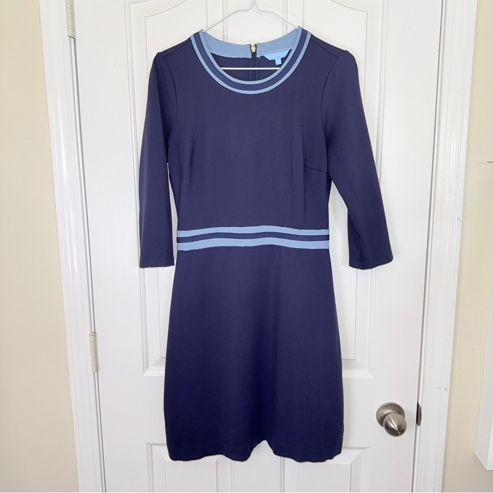 Draper James Navy Dress with Light Blue Trim